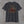 Charcoal 9/11 25th anniversary tee, back print: faded American flag with rust-red Twin Towers and city skyline