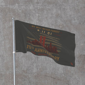 9/11 Memorial Flag - 25th Anniversary Double-Sided Tribute