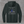 Charcoal 9/11 hoodie, back print: greyscale flag and skyline with the Twin Towers in blue, 25th Anniversary